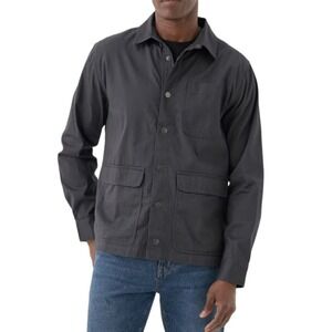 Pact Daily Twill Flannel Lined Shacket Organic Cotton Chore Coat Utility Jacket